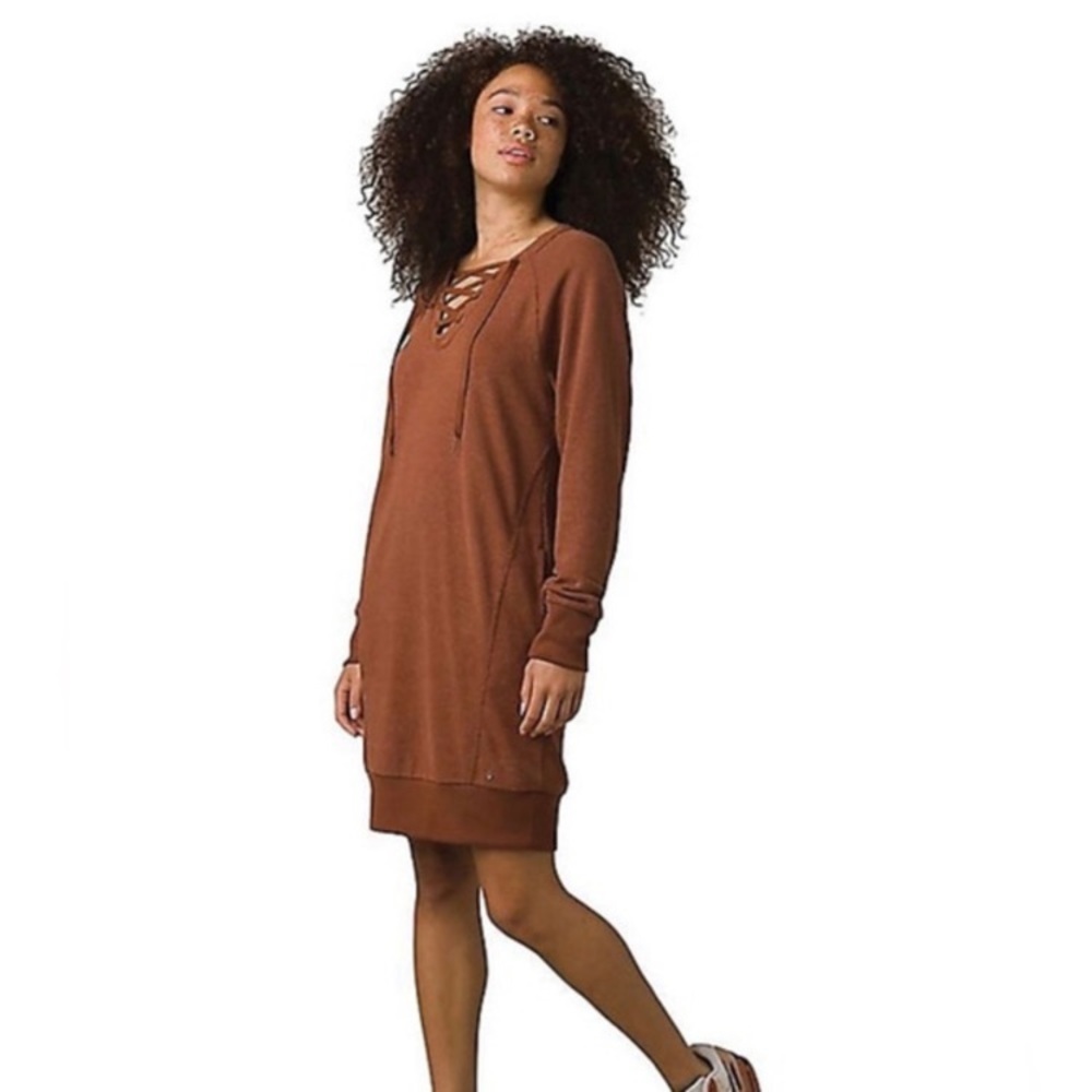 (A4c) prAna Cozy Up Terry Dress in Roux‎ Heather, Size Small, NWT